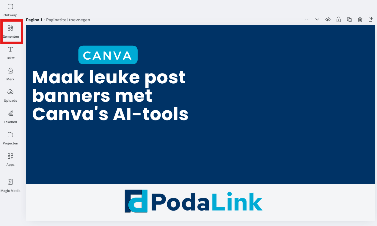 Canva template met tekst en leeg vlak