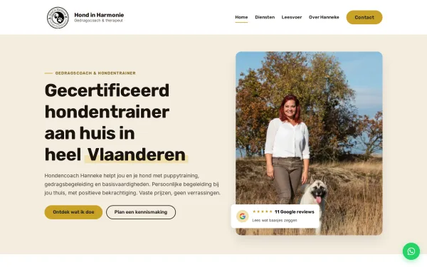 Website Hond in Harmonie