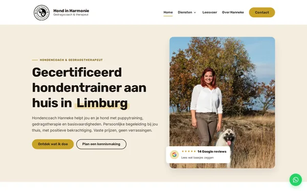 Website Hond in Harmonie
