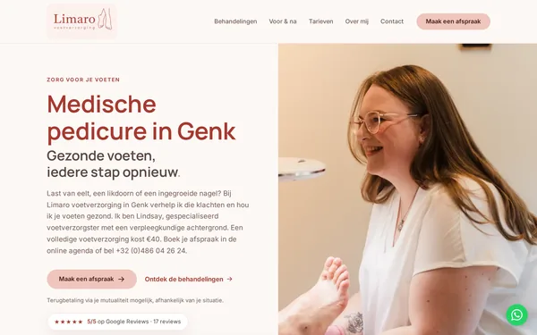 Website Limaro voetverzorging