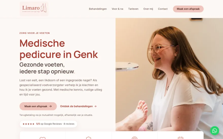 Website Limaro voetverzorging