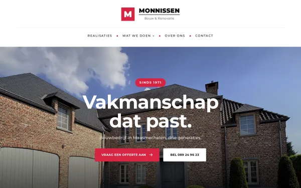 Website Bouwbedrijf Monnissen