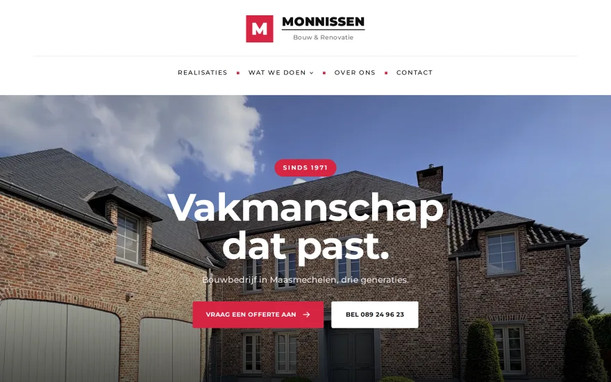 Website Bouwbedrijf Monnissen