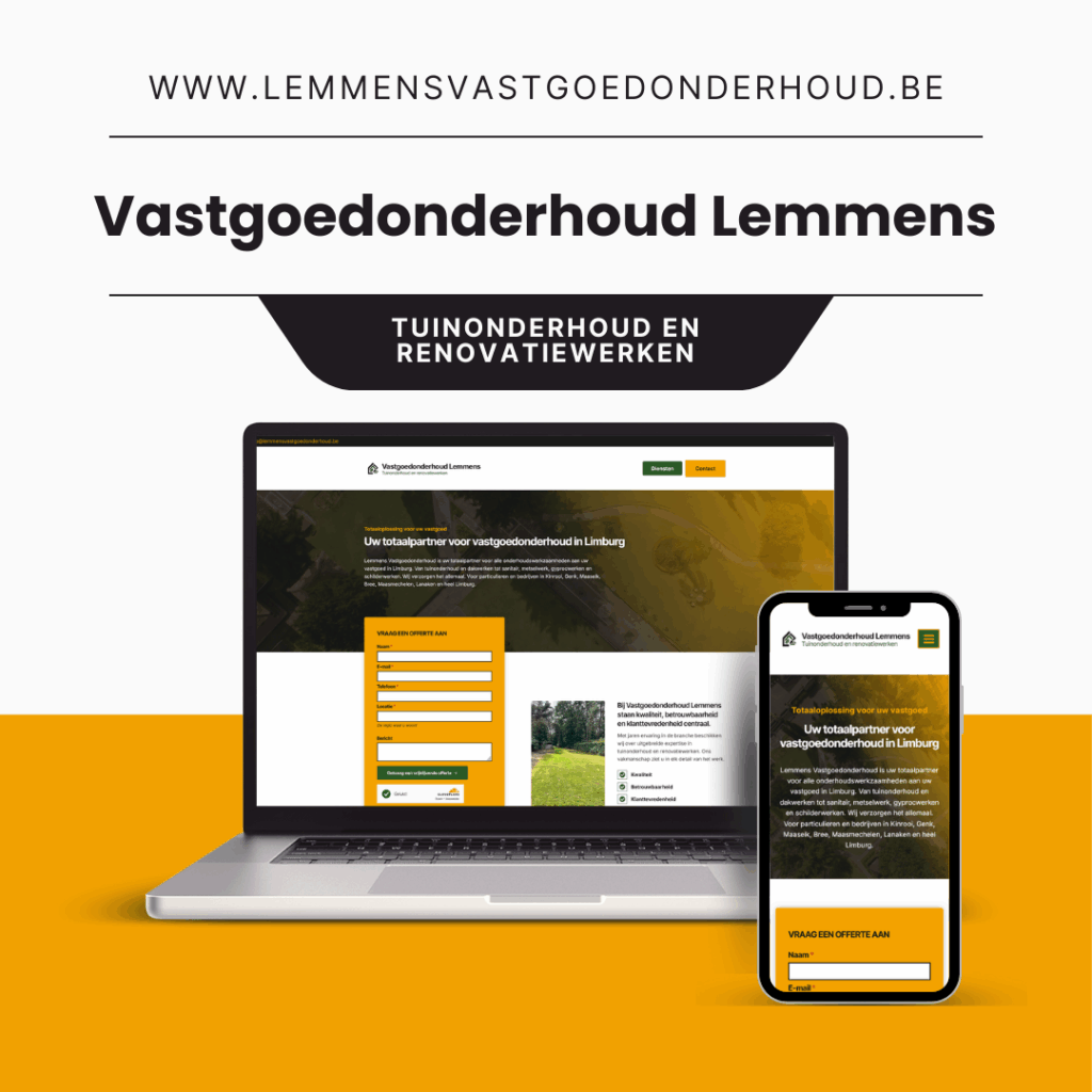 PodaLink webdesign realisatie vastgoedonderhoud lemmens